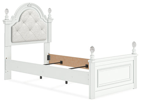 Kozlani Twin Upholstered Panel Bed with Dresser in White from Ashley - Luna Furniture