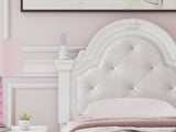 Kozlani Twin Upholstered Panel Bed with Dresser in White from Ashley - Luna Furniture