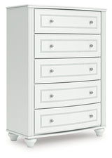 Kozlani Twin Upholstered Panel Storage Bed with Dresser and Chest in White from Ashley - Luna Furniture