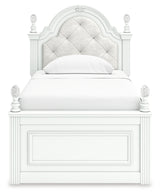 Kozlani Twin Upholstered Panel Storage Bed with Dresser and Chest in White from Ashley - Luna Furniture