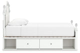 Kozlani Twin Upholstered Panel Storage Bed with Dresser and Chest in White from Ashley - Luna Furniture