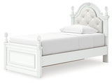Kozlani Twin Upholstered Panel Storage Bed with Dresser and Chest in White from Ashley - Luna Furniture