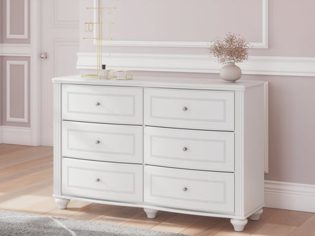 Kozlani Twin Upholstered Panel Storage Bed with Dresser and Chest in White from Ashley - Luna Furniture