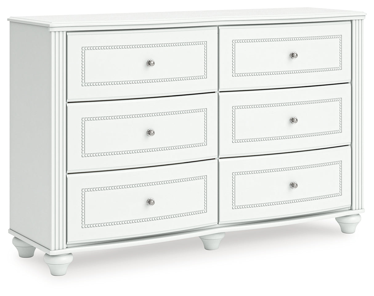 Kozlani Twin Upholstered Panel Storage Bed with Dresser and Nightstand in White from Ashley - Luna Furniture