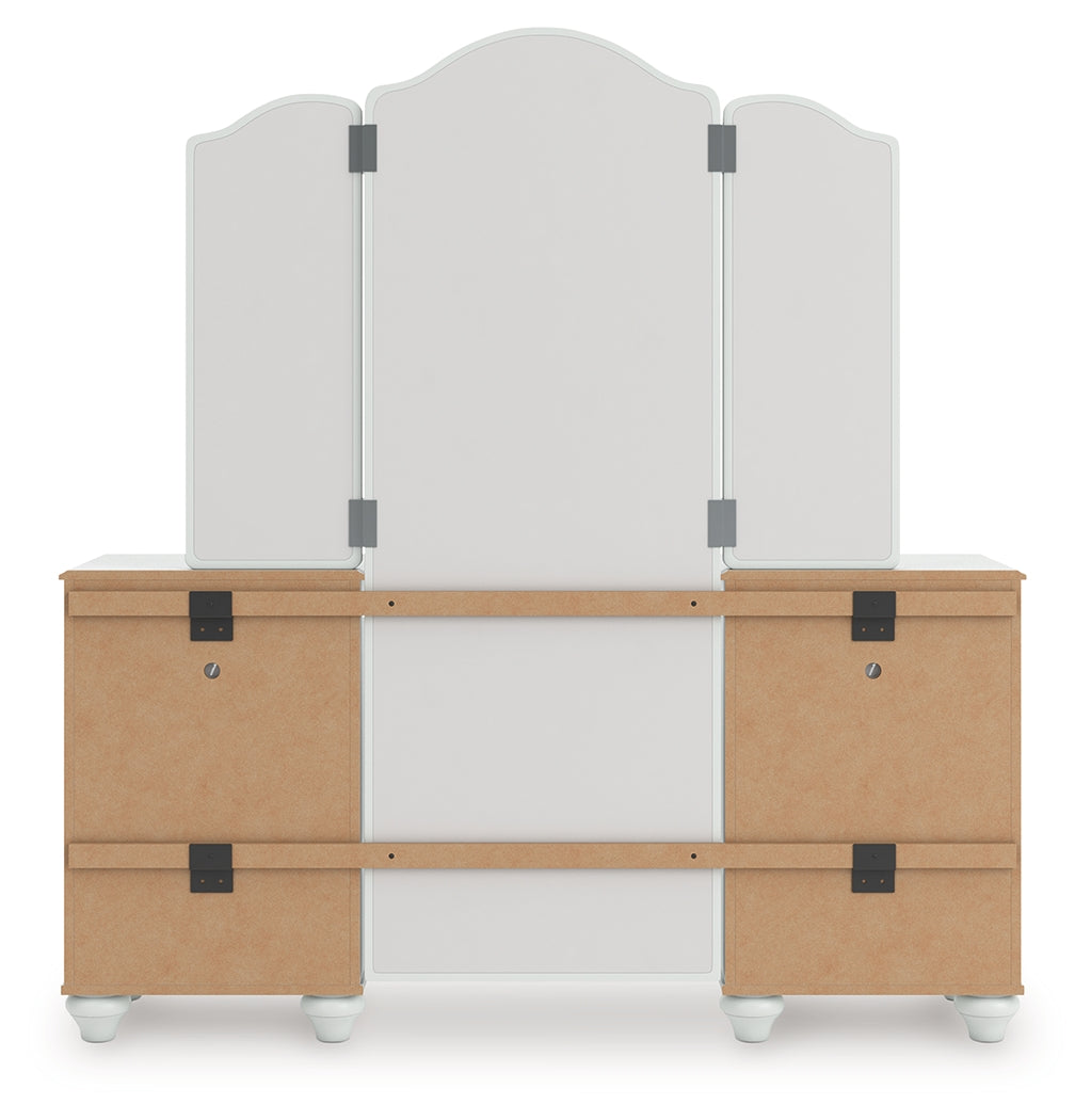 Kozlani Vanity, Mirror and Stool from Ashley - Luna Furniture