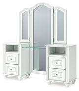 Kozlani Vanity, Mirror and Stool from Ashley - Luna Furniture