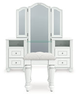 Kozlani Vanity, Mirror and Stool from Ashley - Luna Furniture