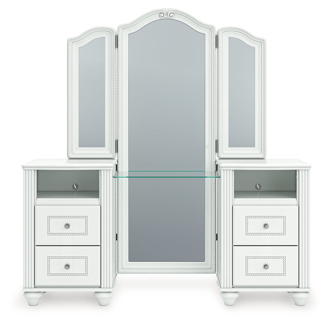 Kozlani Vanity, Mirror and Stool from Ashley - Luna Furniture