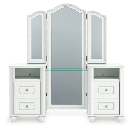 Kozlani Vanity, Mirror and Stool from Ashley - Luna Furniture