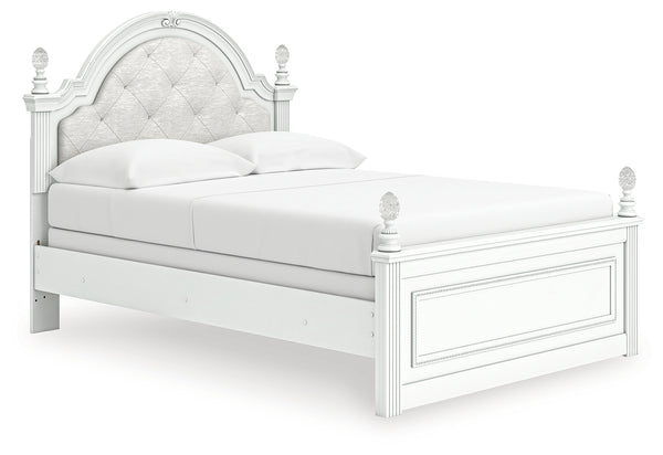 Kozlani White Full Upholstered Panel Bed