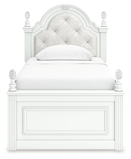 Kozlani White Twin Upholstered Panel Storage Bed from Ashley - Luna Furniture
