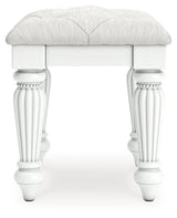 Kozlani White Vanity Stool from Ashley - Luna Furniture