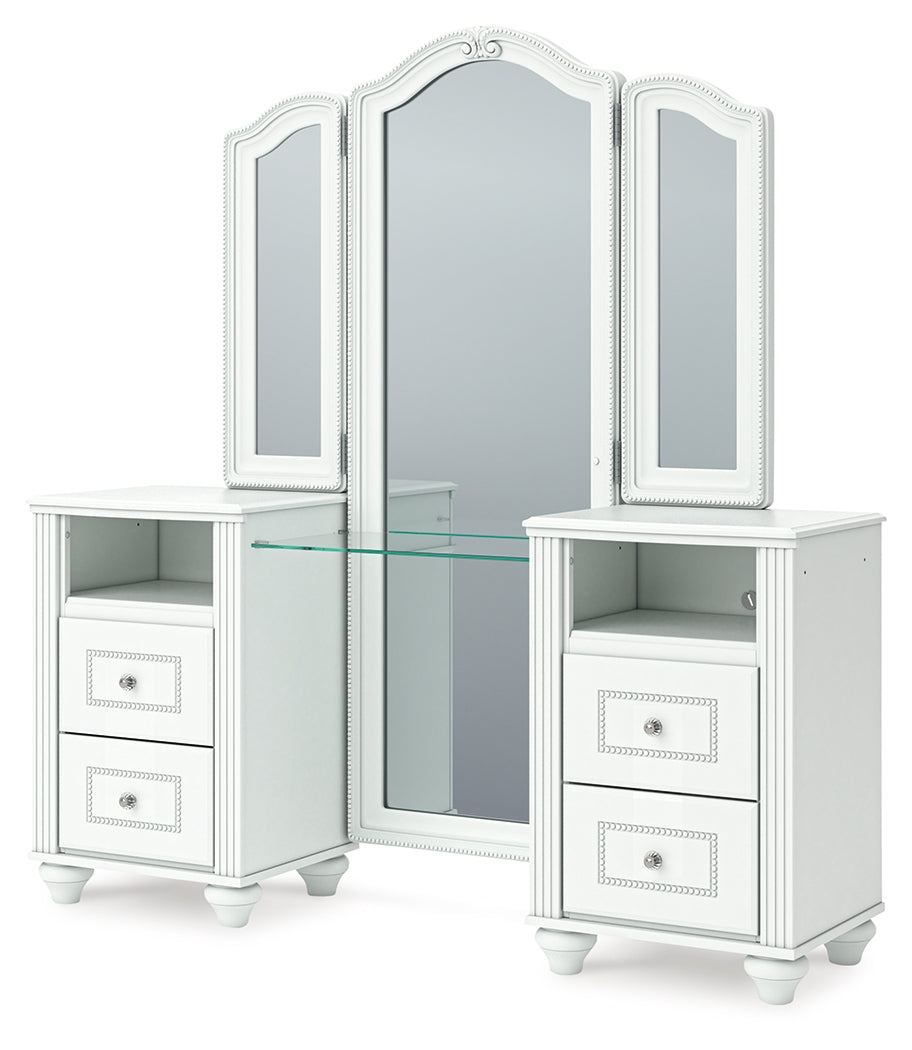 Kozlani White Vanity with Mirror from Ashley - Luna Furniture