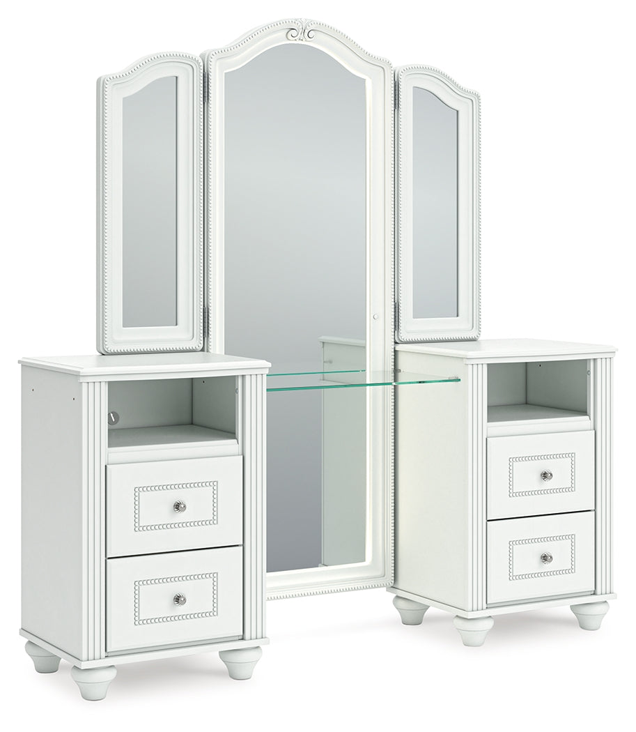Ashley Kozlani White Vanity with Mirror – Luna Furniture