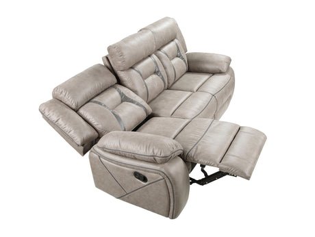 Tyson Gray Recliner Sofa w/Drop Down Table and Power Strip from Steve Silver - Luna Furniture