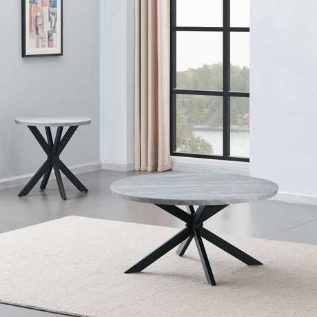 Keyla Faux-Marble Round Cocktail Table from Steve Silver - Luna Furniture