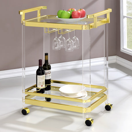 Aerin Server Cart, Gold from Steve Silver - Luna Furniture