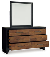 Kraeburn Brown/Black Dresser and Mirror from Ashley - Luna Furniture