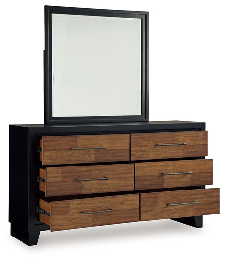 Kraeburn Brown/Black Dresser and Mirror from Ashley - Luna Furniture