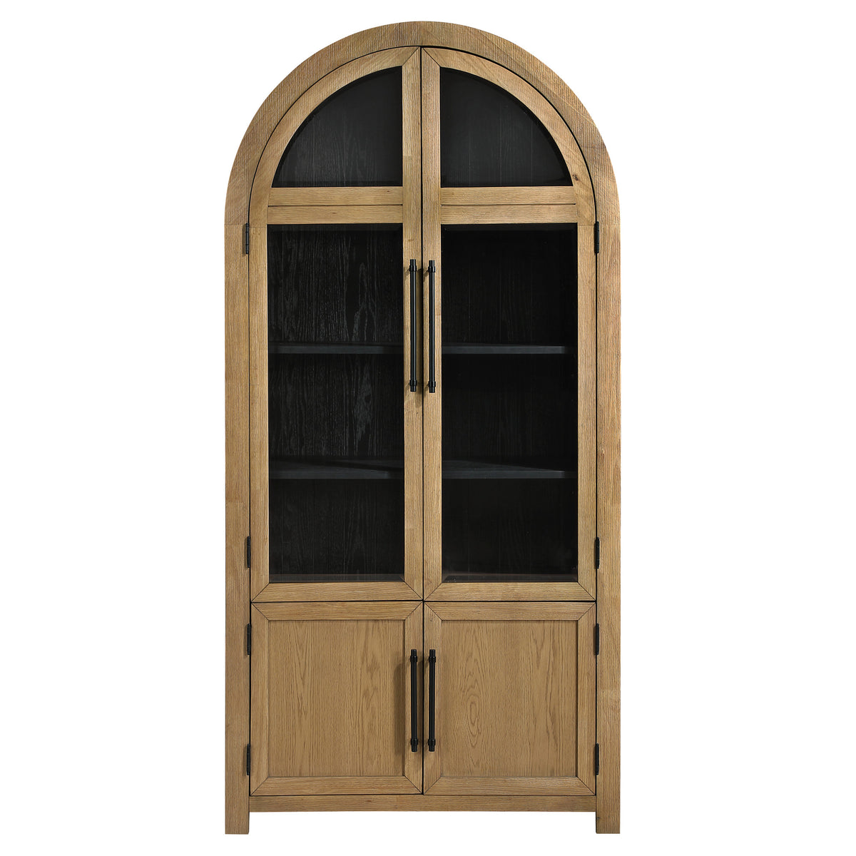 Magnolia Weathered Sand Curio with Black Interior from Steve Silver - Luna Furniture