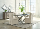 Krystanza Dining Table and 4 Chairs with Storage in Weathered Gray from Ashley - Luna Furniture
