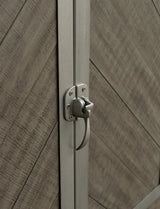 Krystanza Dining Table and 4 Chairs with Storage in Weathered Gray from Ashley - Luna Furniture