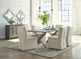Krystanza Dining Table and 6 Chairs with Storage in Weathered Gray from Ashley - Luna Furniture