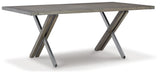 Krystanza Dining Table and 6 Chairs with Storage in Weathered Gray from Ashley - Luna Furniture