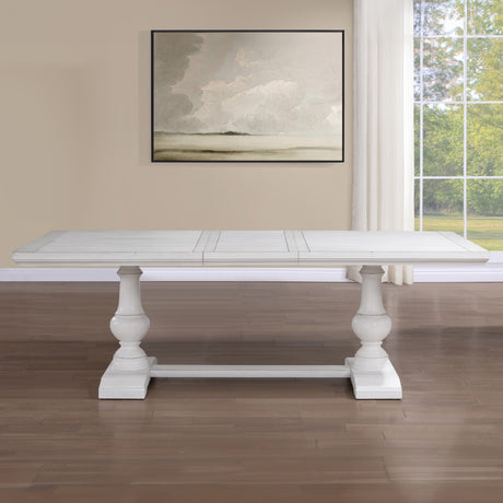 Warren White 72-90″ Rectangular Dining Table with 18″ Leaf from Steve Silver - Luna Furniture