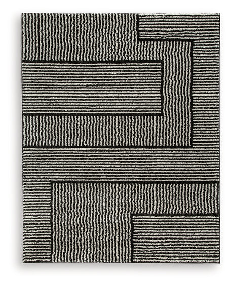 Kurtmen Black/Ivory Large Rug from Ashley Furniture - Luna Furniture