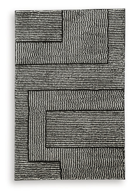 Kurtmen Black/Ivory Medium Rug from Ashley Furniture - Luna Furniture