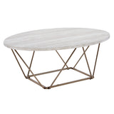 Rowyn Copper Metal Base Faux Marble Top Cocktail Table from Steve Silver - Luna Furniture