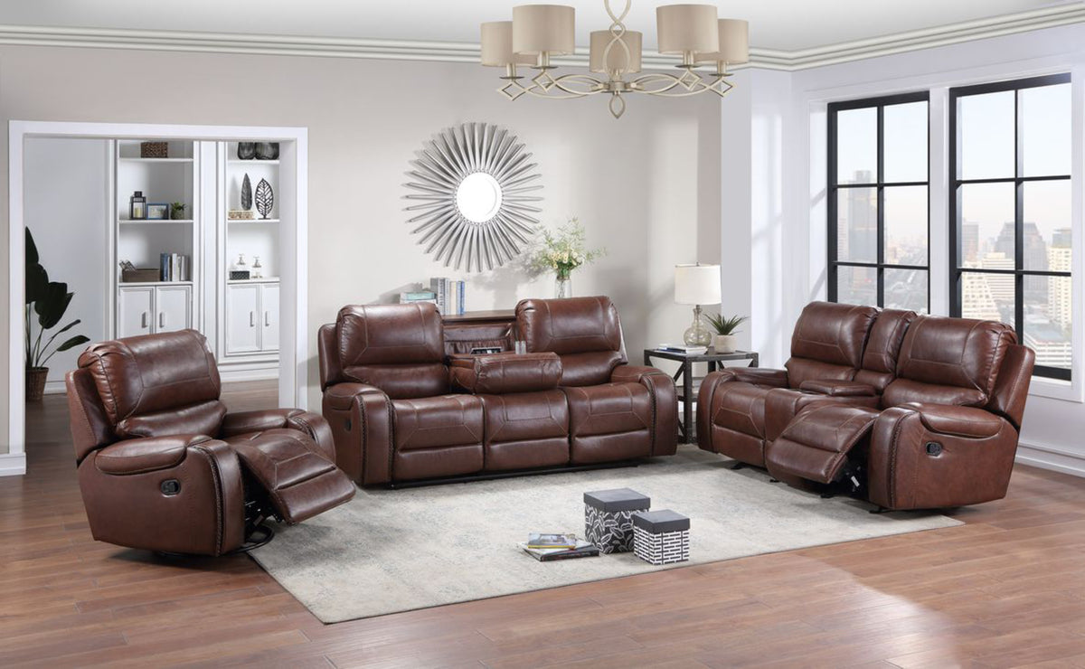 Keily Brown 3-Piece Manual Reclining Living Room Set from Steve Silver - Luna Furniture