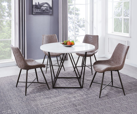 Ramona White Marble Top 44 inch Round Dining Table from Steve Silver - Luna Furniture