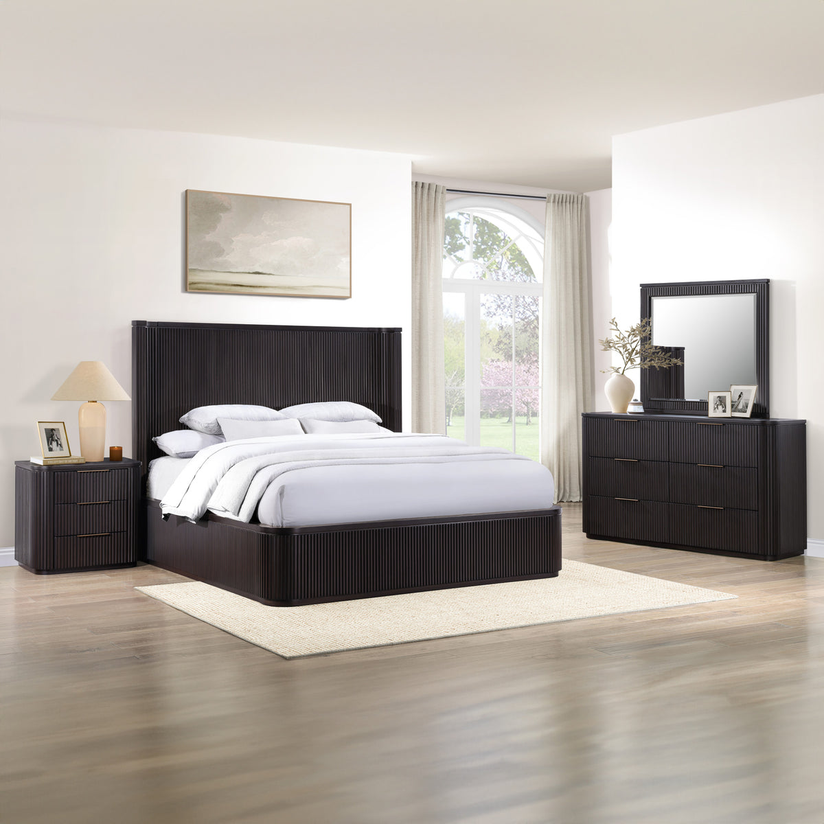 Henry Reeded King Bed, Espresso Finish from Steve Silver - Luna Furniture