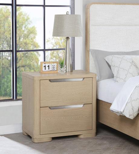 Ladera Light Elm 2-Drawer Nightstand from Coaster - Luna Furniture