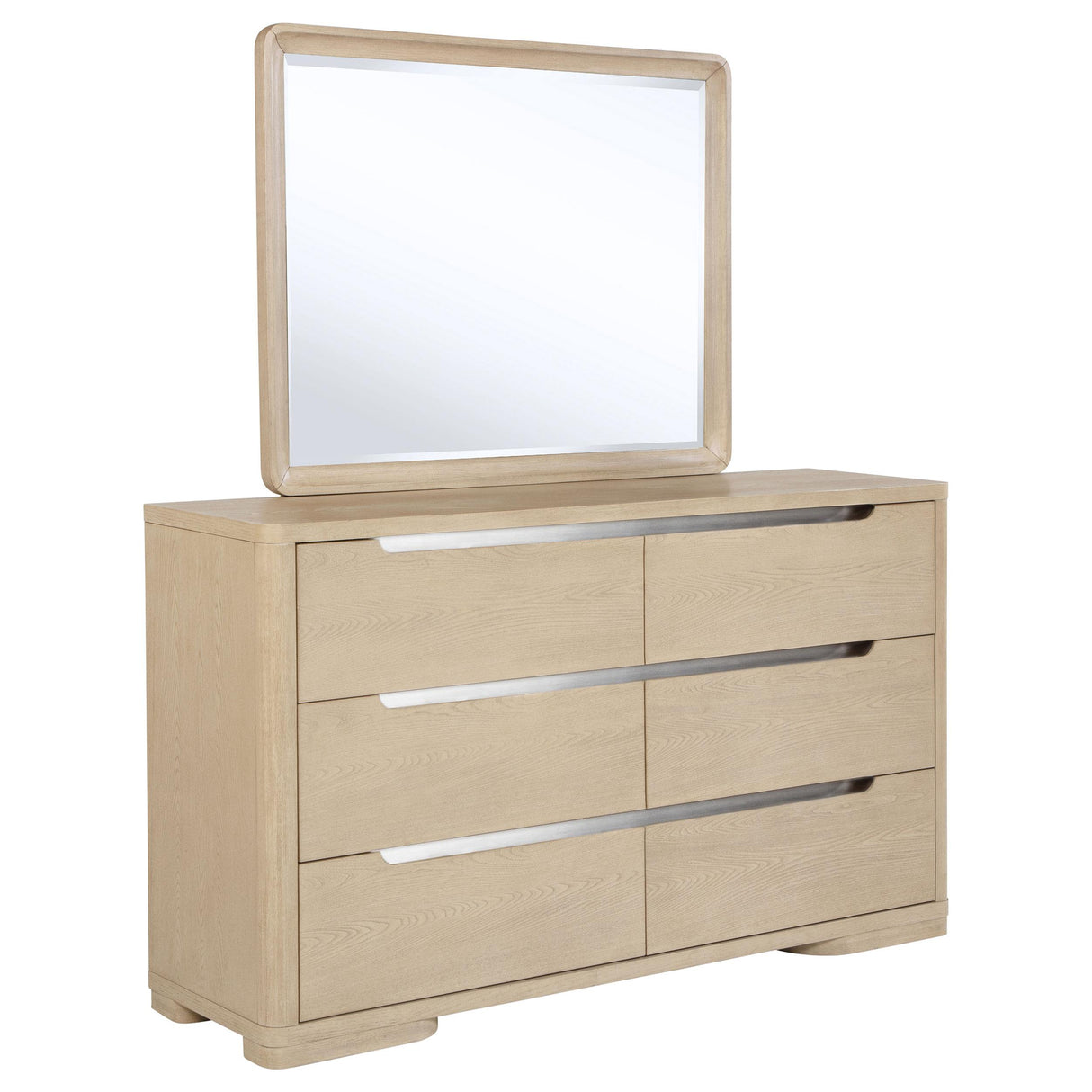 Ladera 6-drawer Bedroom Dresser and Mirror Light Elm from Coaster - Luna Furniture