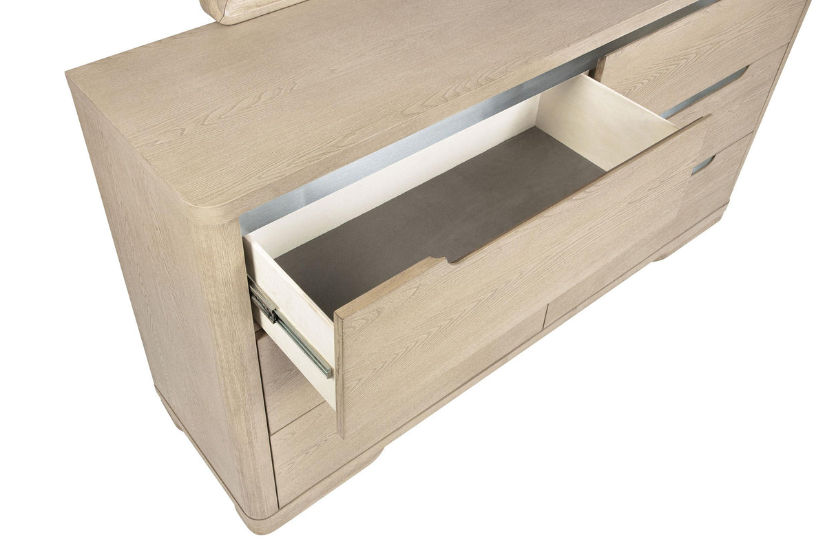 Ladera 6-drawer Bedroom Dresser and Mirror Light Elm from Coaster - Luna Furniture