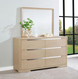 Ladera 6-drawer Bedroom Dresser and Mirror Light Elm from Coaster - Luna Furniture