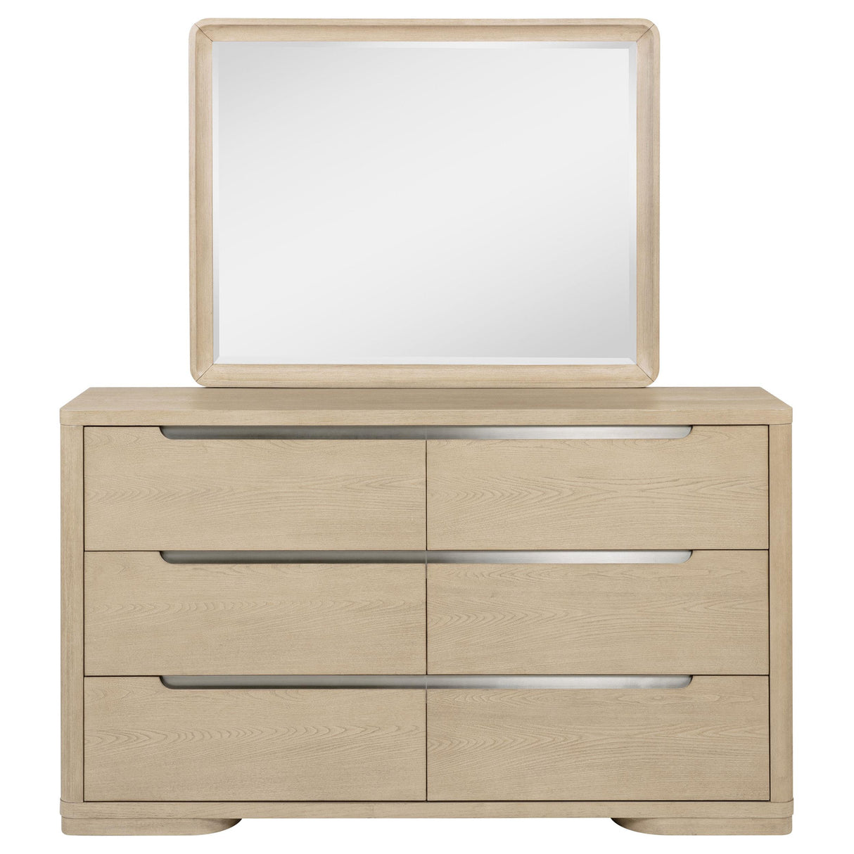 Ladera 6-drawer Bedroom Dresser and Mirror Light Elm from Coaster - Luna Furniture