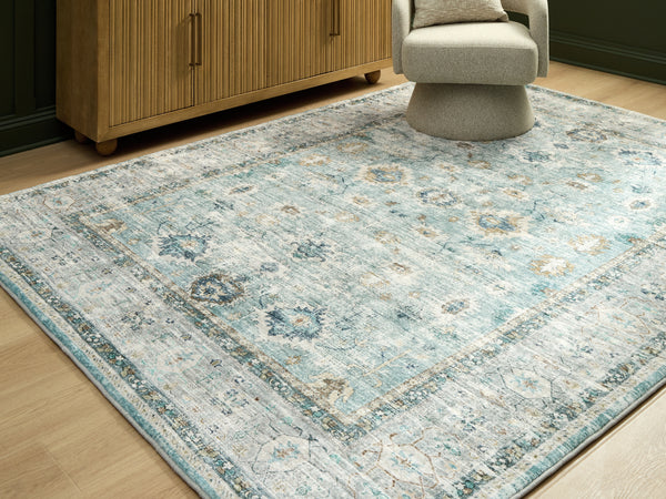 Ladstoney Teal/Beige/Ochre Large Rug