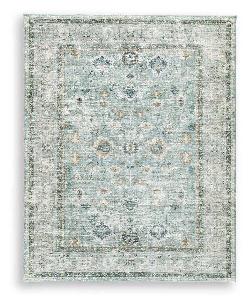 Ladstoney Teal/Beige/Ochre Large Rug from Ashley Furniture - Luna Furniture