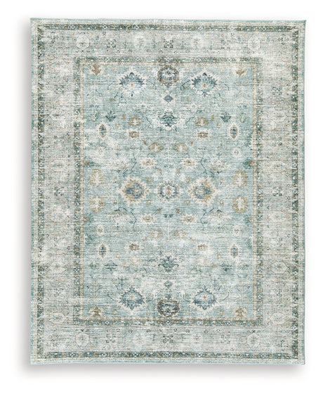 Ladstoney Teal/Beige/Ochre Large Rug from Ashley Furniture - Luna Furniture