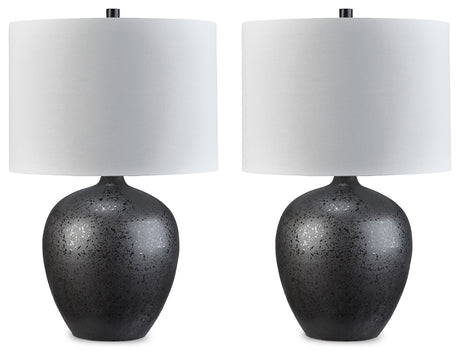 Ladstow 2-Piece Table Lamp Set in Black from Ashley - Luna Furniture