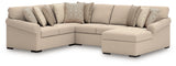 LadyMae Twill 4-Piece RAF Chaise Sectional from Ashley - Luna Furniture