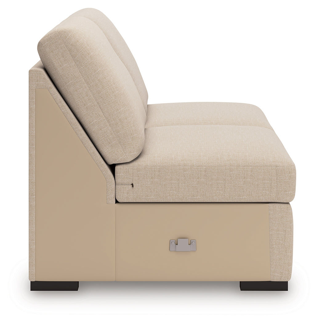 LadyMae Twill Armless Loveseat from Ashley - Luna Furniture