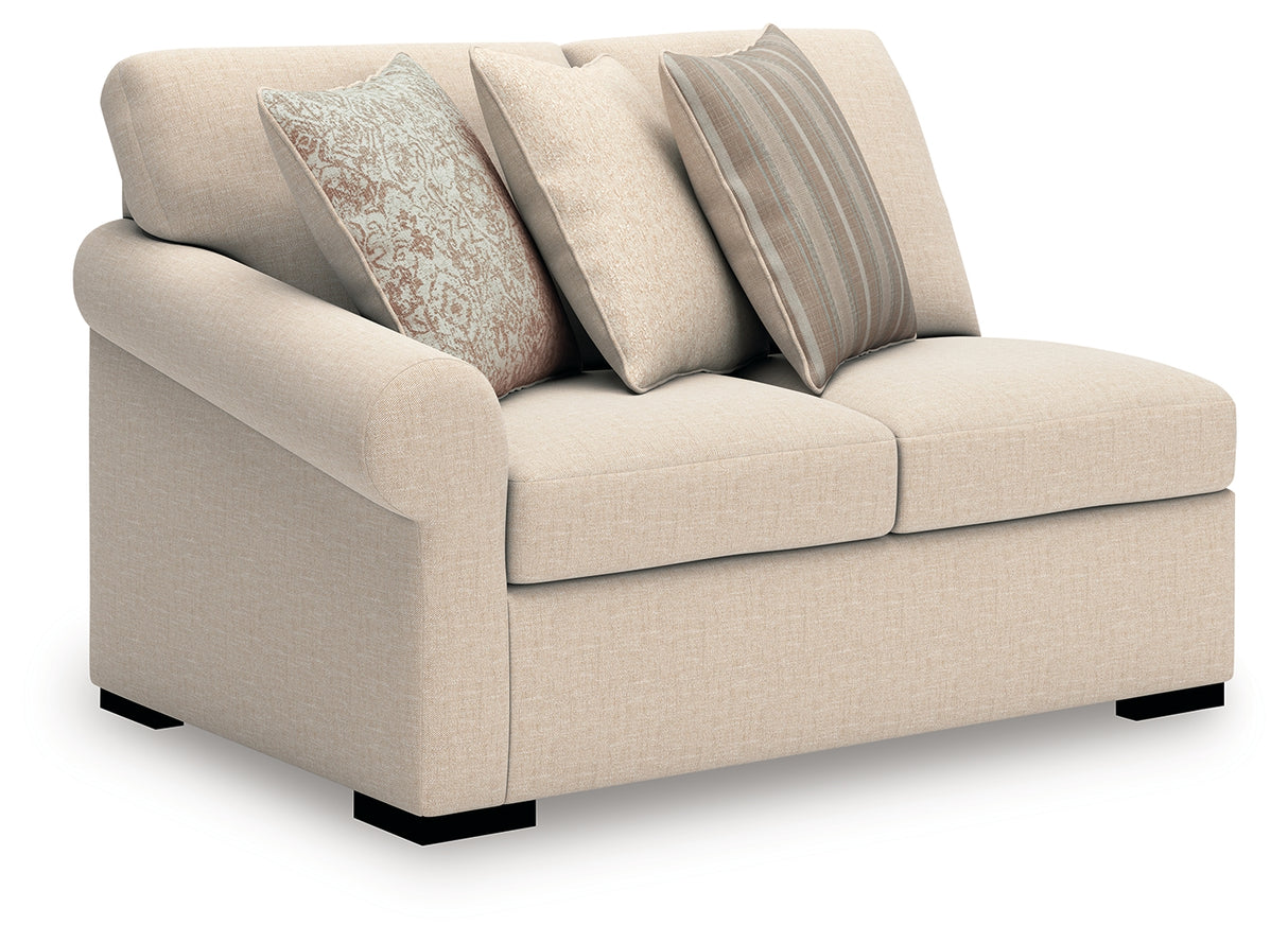 LadyMae Twill Left-Arm Facing Loveseat from Ashley - Luna Furniture
