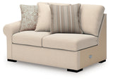 LadyMae Twill Left-Arm Facing Loveseat from Ashley - Luna Furniture