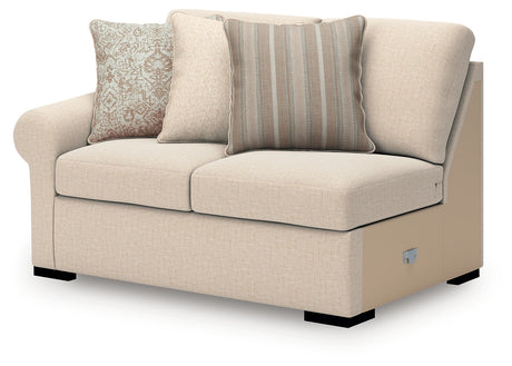 LadyMae Twill Left-Arm Facing Loveseat from Ashley - Luna Furniture