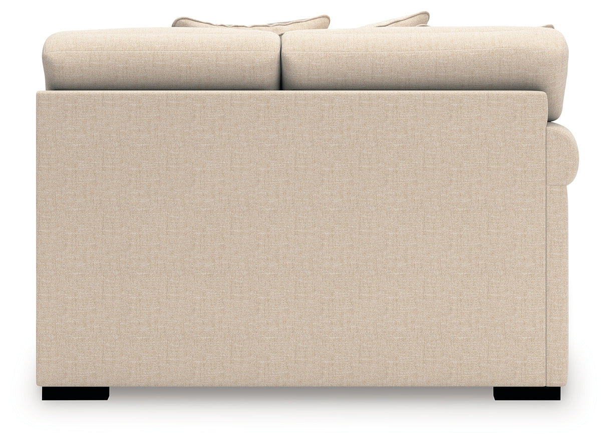LadyMae Twill Left-Arm Facing Loveseat from Ashley - Luna Furniture
